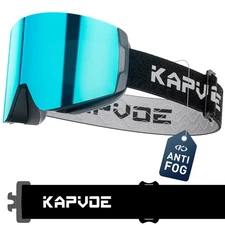 Magnetic ski goggles for men, women, and youth, anti-fog and UV-resistant, OTG