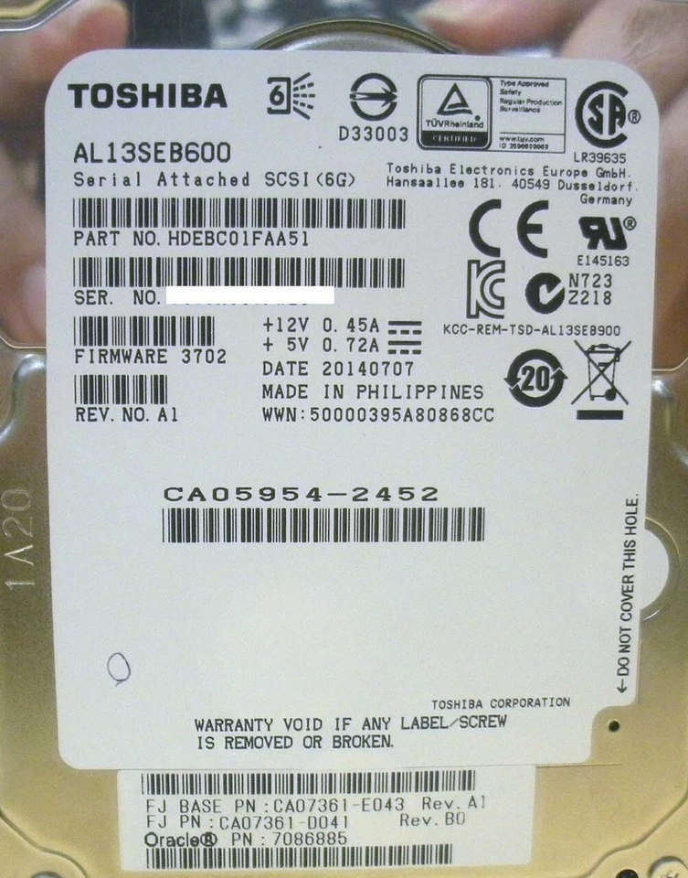 Sun Oracle 7086885 600GB 10K SAS Disk Fujitsu M10-1 - Image 3 of 4