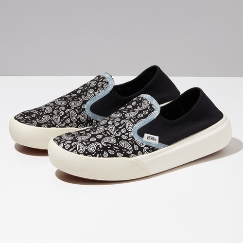 New Vans ComfyCush One Bandana Black/Marshmallow Sneakers Slip-On Shoes 2022 - Picture 2 of 6