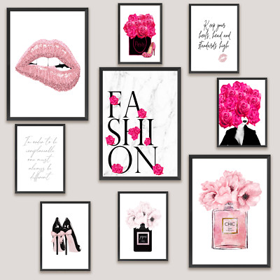 Mode Blume Designer Parfüm Schild Wandbild Poster Druck Bild Geschenk A3 A4