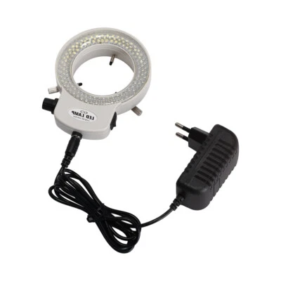 MARKENLOS 144 LED Mikroskop Ring Licht Illuminator Einstellbare Lampe Weiß US EU UK AU Ste