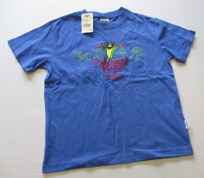 Rainforest Cafe Frog Logo MGM Grand Las Vegas Youth 6S T Shirt NEW W/ TAGS Blue