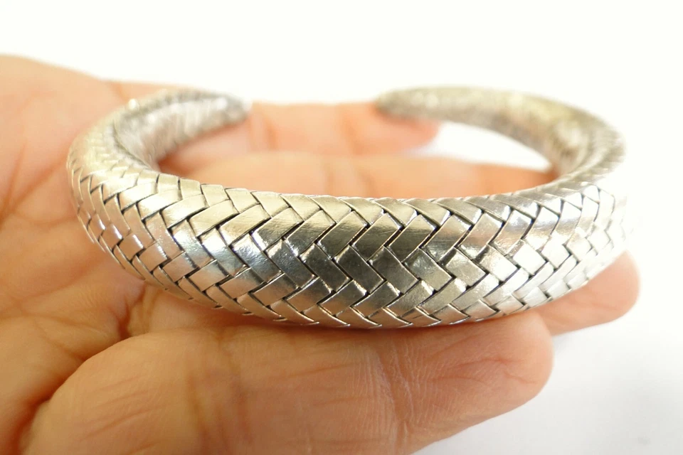 Brazalete Brazalete Tejido Thai Hill Sin Piedra Plata de Ley 925 Foto 2 de 4