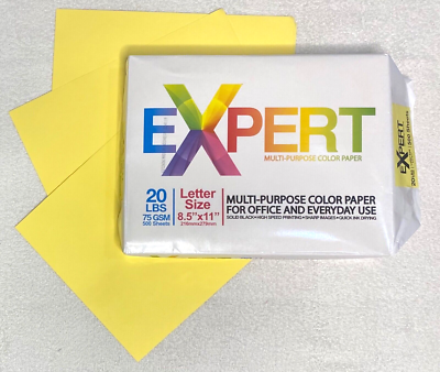 BRIGHT Canary Yellow Copy Paper Expert Multi-Purpose 20lb