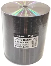 200-Pak Ridata Pro Shiny-Silver Hub Top w/ DIAMONDSILVER Record Surface CD-R's