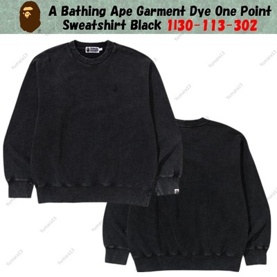 A Bathing Ape Garment Dye One Point Sweatshirt Black 1l30-113-302
