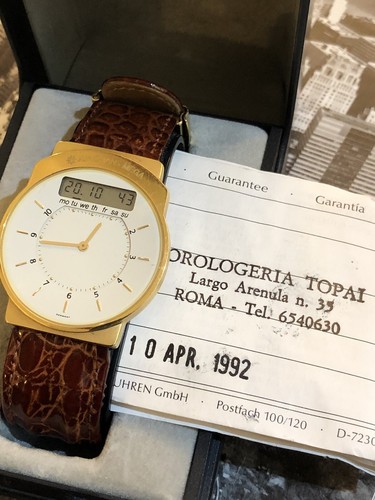 Junghans Mega Multifunzione Radiocontrollato Placcato Oro Scat E Garanzia  NOS | eBay