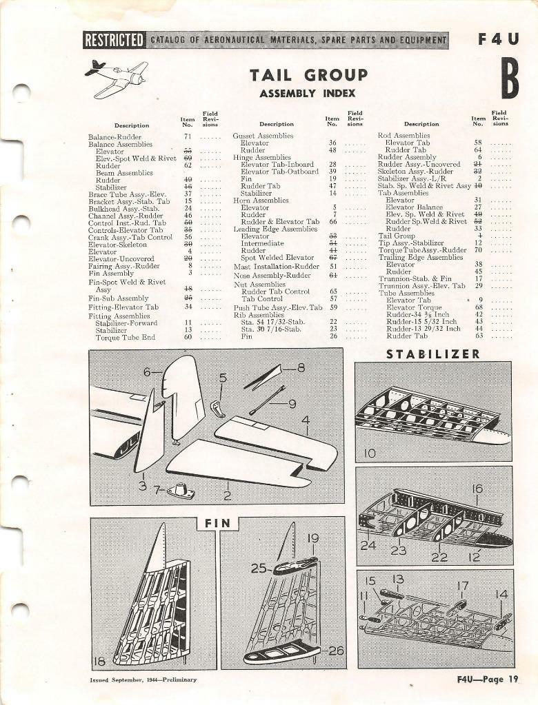 1944 VOUGHT F4U CORSAIR AIRFRAME SPARE PARTS (ASO) CATALOG FLIGHT MANUAL-CD - Picture 4 of 11