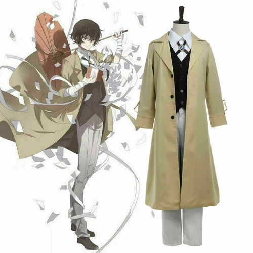 Bungou Stray Dogs Osamu Dazai Cosplay Costume Uniform Comic-con Halloween Wig - Bild 2 von 13