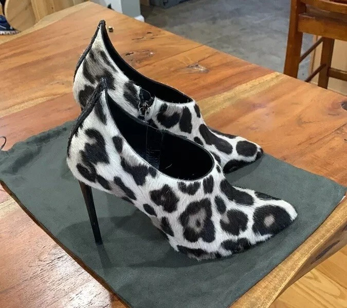 Tom Ford Leopardo Estampado Piel 9M Cremallera Botines 39 Punta, Puntera Tacón Alto Sexy Foto 2 de 4