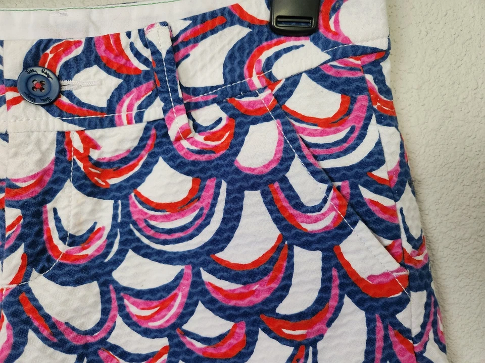 Шорты Lilly Pulitzer Callahan курортные белые жаберные красные сине-розовые текстурированные 00 - Изображение 3 из 4