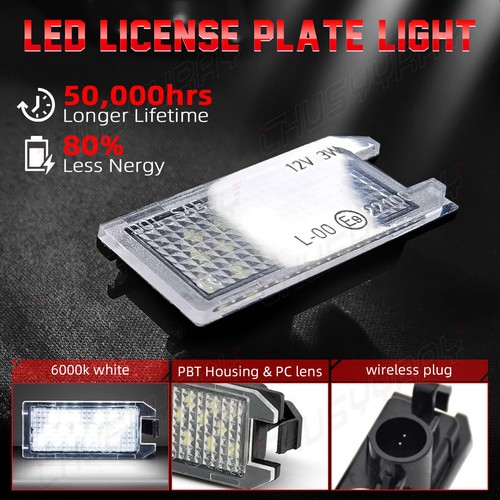 For 2013-2019 Fiat 500 Bright White 18-LED License Plate Light 6000K Accessories - Picture 5 of 12