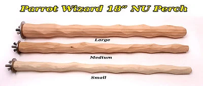 PARROT WIZARD 18" NU Perch for Parrot Cage - Comfortable NU Perch for Parrots - Select Size