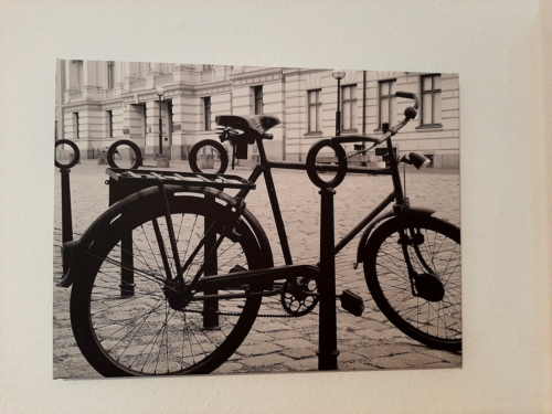 Altes Fahrrad Schweden Leinwand auf Holzrahmen Neu - Bild 1 von 3