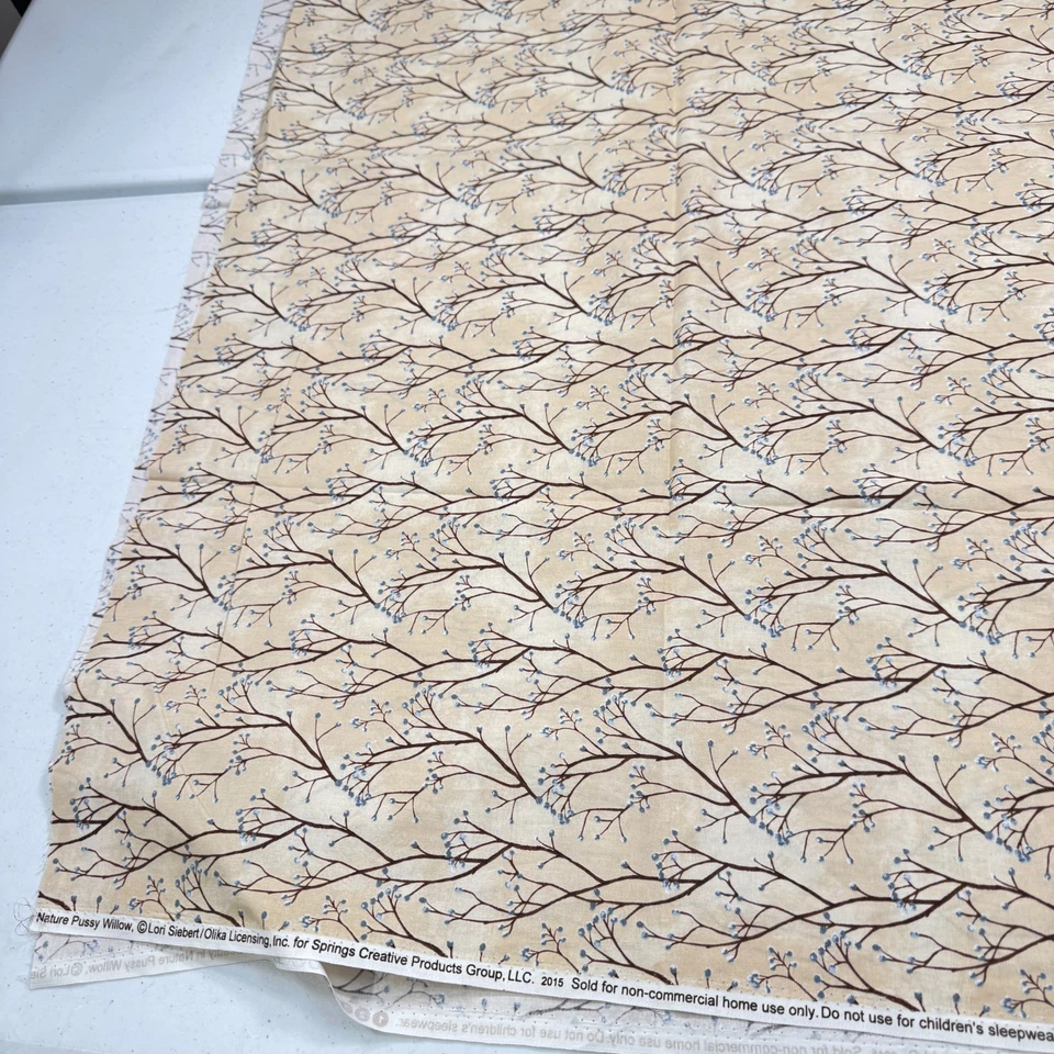 muelles tela beige acolchado coño sauce rama algodón 53x43 Foto 3 de 4