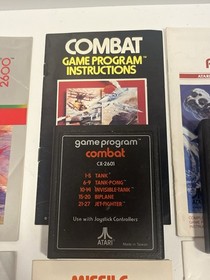 Lot of 6 Atari 2600 Games w/Manuals Baseball Football Combat Asteroids Berzerk