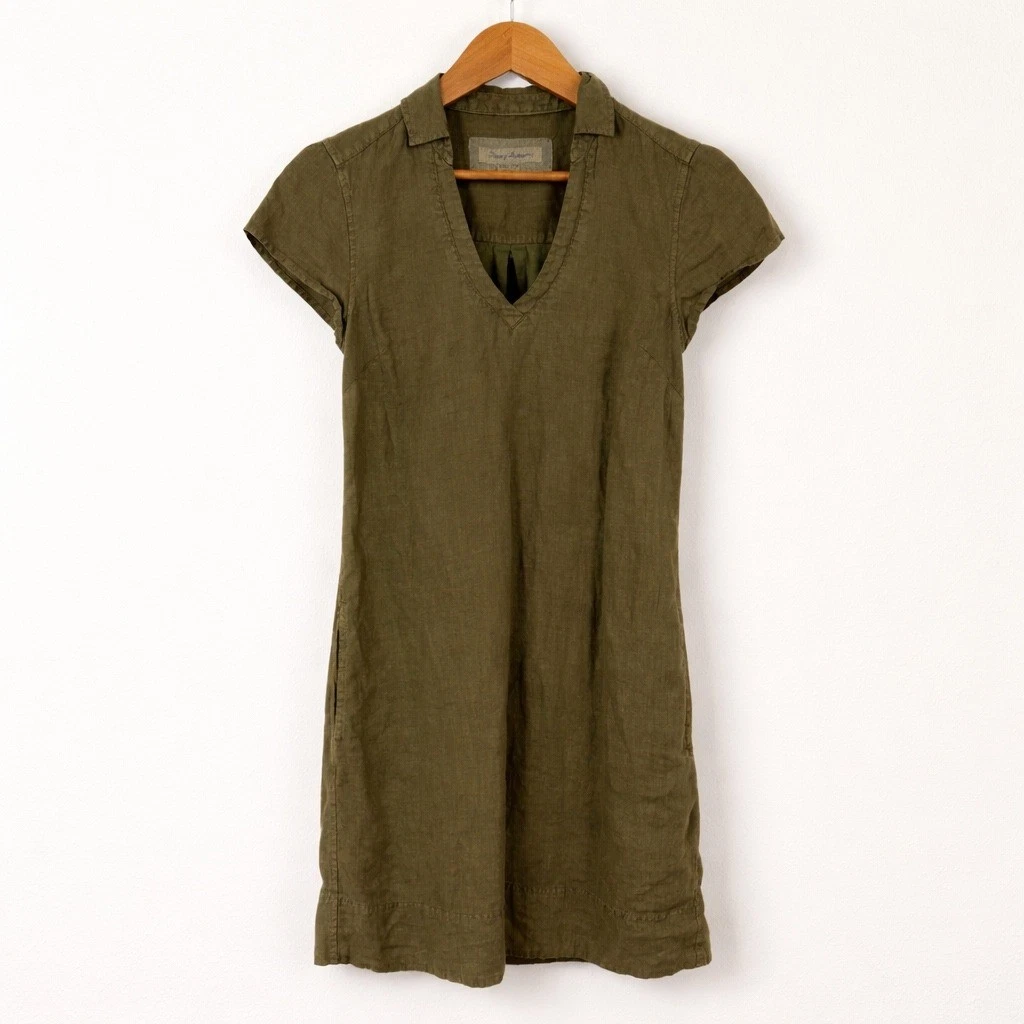 knee length dresses for ladies Tommy Bahama Two Palms Short-Sleeve Linen Collared Dress main image 1