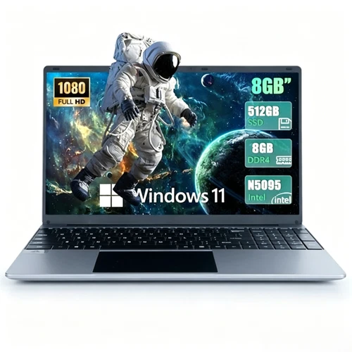 New 15.6" Windows 11 Laptop, Intel Celeron N5095 8GB RAM 512GB SSD, Business