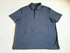 Mens Shirt-CHAMPION-GOLF-gray/black striped stretch "Duo Dry" polo athletic-XXL