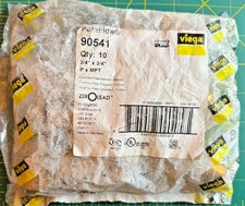 10-Pack Viega PureFlow 90541 3/4" x 3/4" P x MPT Press Adapter Bronze Zero-Lead