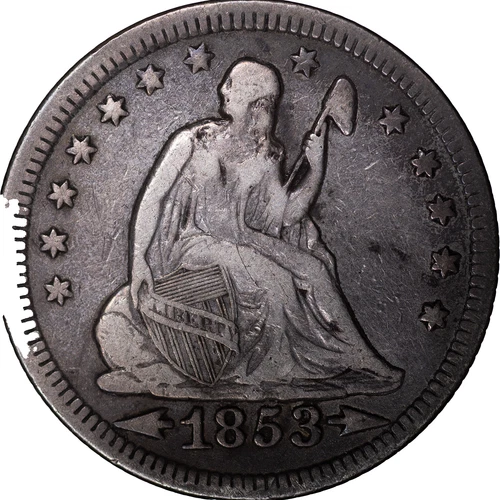 1853 25c Seated Liberty Quarter - Arrows & Rays ~ Fine Details