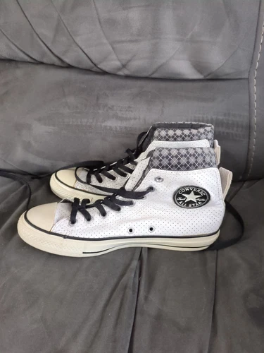 Scarpe da ginnastica Converse All Star Chuck Taylor bianche décolleté a pois UK 7