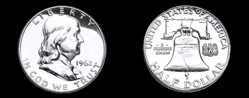 1962 GEM-PR++++ FRANKLIN PROOF SILVER HALF DOLLAR GEM-PR++++ ONE 50C COIN!
