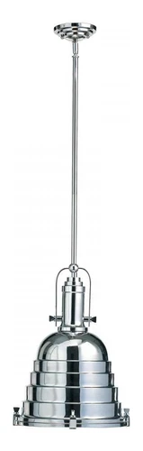 Chrome 1 Light Down Lighting Pendant from the Elliott Collection - Picture 1 of 1