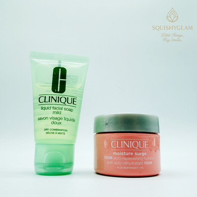 Clinique Moisture Surge 100H Hydrator 1oz + Liquid Facial Soap Mild 30ml Set