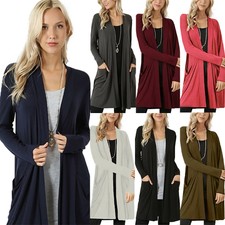 Damen Cardigan Strickjacke Jacke Longshirts L...