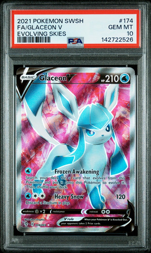 Glaceon V graded PSA 10 for sale on eBay