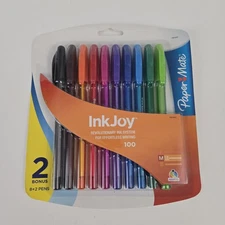 10 Paper Mate InkJoy 100 Ballpoint Stick Pens 1mm Assorted Rainbow Colors Medium