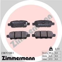 Zimmermann Bremsbelagsatz, Scheibenbremse 23871.138.1 FüR Infiniti
