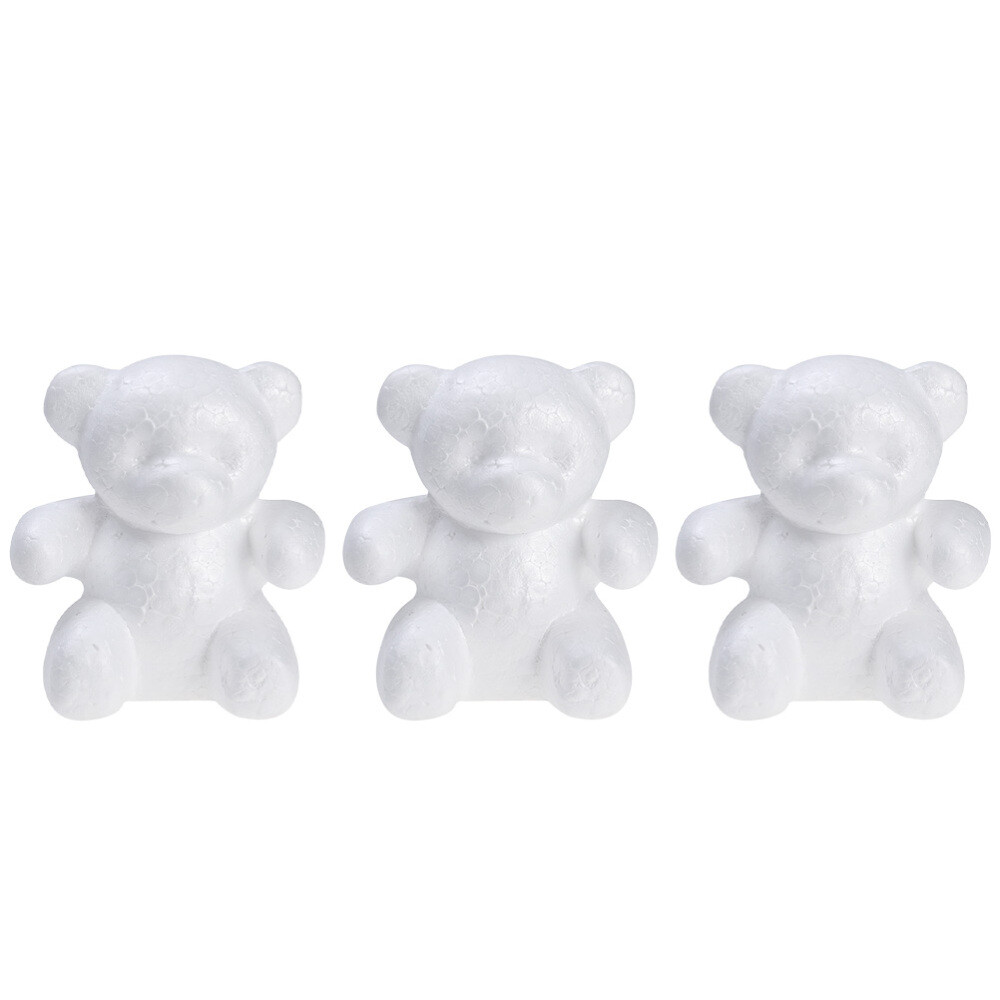 3PCS Adorable Bear-Shaped Foam Molds for DIY Crafts and Desktop Decor
