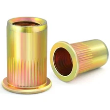 200Pcs 10-32UNC Rivet Nut Carbon Steel Zinc Plated Rivnut Threaded Insert Nut...