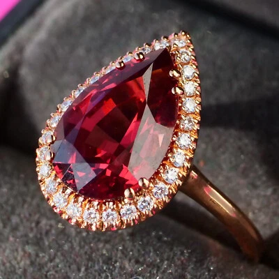 Malaya Granat Brillant Ring 750er Rosegold 5.45 ct Tansania....ein Wandlungsküns - Bild 1 von 4