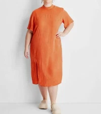 Future Collective Women's Short Sleeve Midi Dress ORANGE XXL