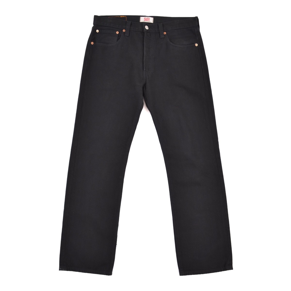 リーバイス 501 w33 l30 Levis 501 Vintage Straight Leg Button-Fly Black Denim Jeans