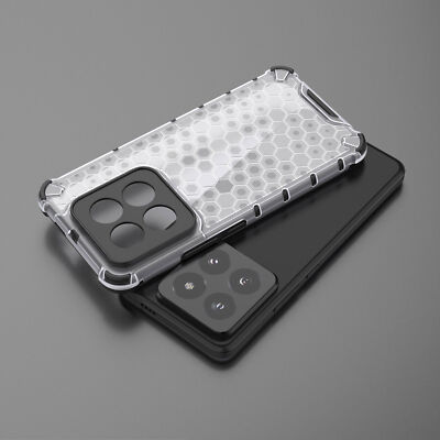 Honeycomb Hybrid Armor TPU Hard Back Case For Xiaomi 14 Cover Screen Protector