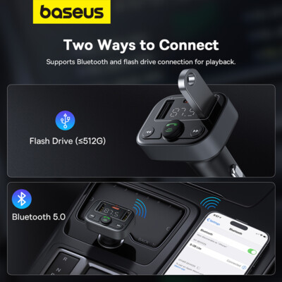 Baseus Car Wireless Bluetooth FM Radio Transmitter MP3 Player USB Car  Charger UK