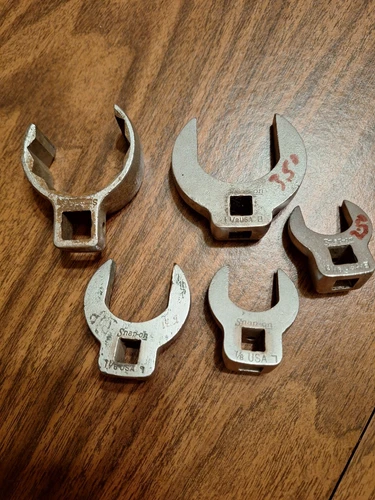 FIVE SNAP ON CROWFOOT WRENCHES   