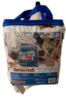 Warner Bros. DC Super Pets 4-Piece Toddler Bedding Set, Toddler Bed MULTICOLOR