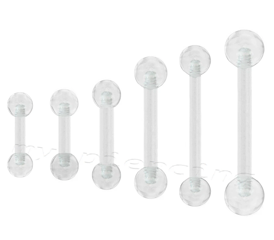 6 шт. Bio Flex штанга прозрачный мяч Tragus хряща соска кольцо фиксатор - Изображение 3 из 4
