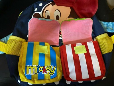 Disney Mickey Mouse Vintage 90s ? Kids Backpack Travel Bag Red