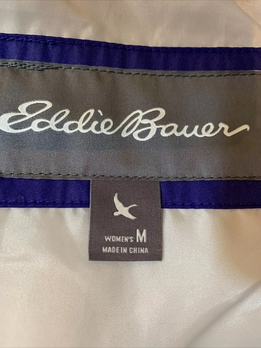 Eddie Bauer Woman’s Down Vest EB650 Quilted Puffer Full Zip Medium Purple - Picture 5 of 6