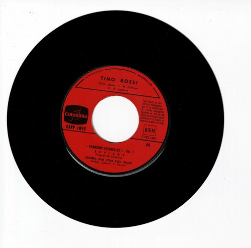 Tino ROSSI Vinyle 45T EP CHANSONS ETERNELLES -REVIENS -FEMMES ... -COLUMBIA 1897 - Imagen 2 de 3