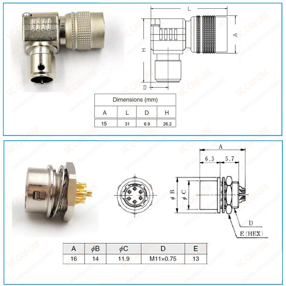 HR10A-10P-12P/S Hirose 10pin 12 pin Industrial Plug for CCD CCXC-12P DXC Camera - Image 2 of 4