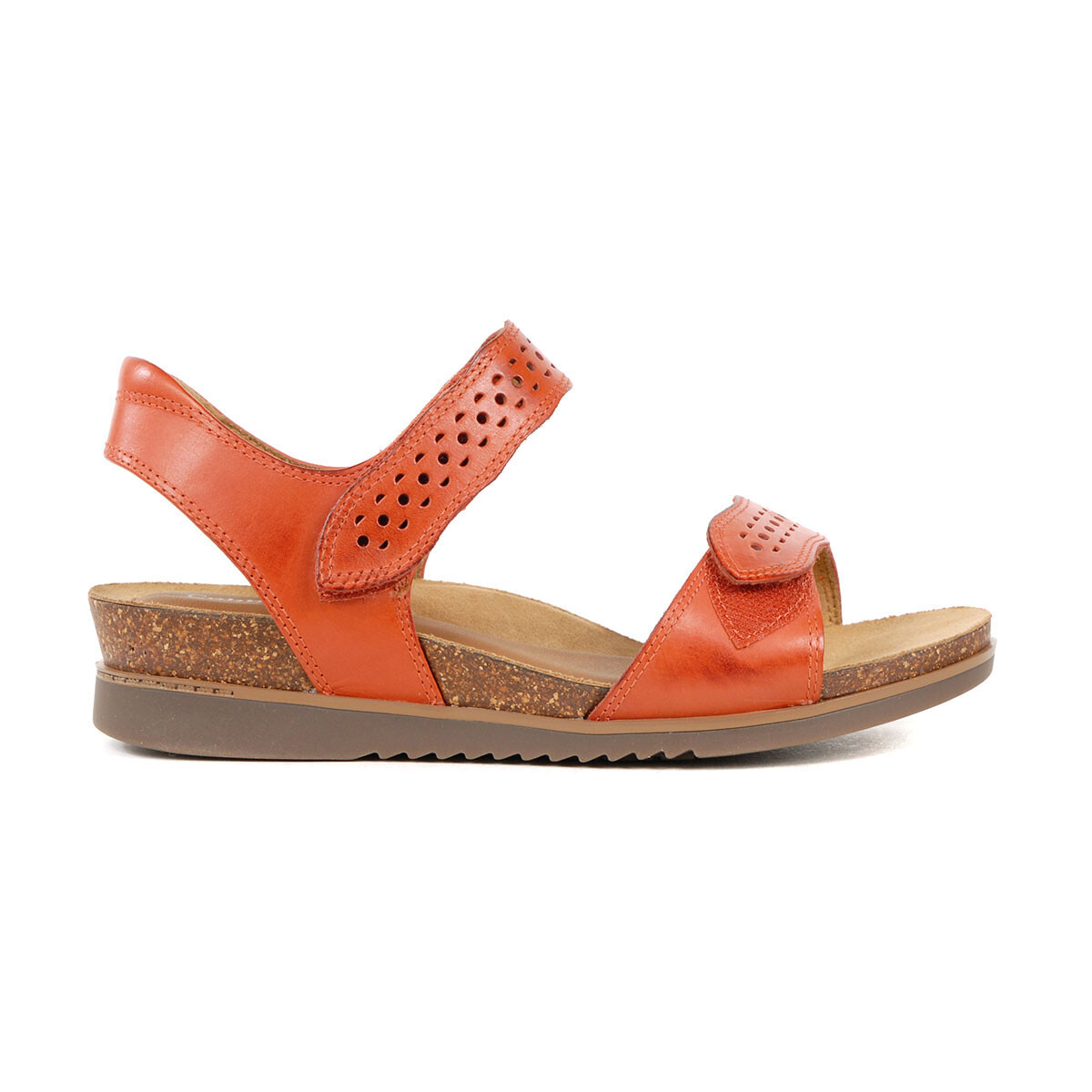 ロリー Rockport Cobb Hill Women's Wave Strape Red Ochre Leather Sandals