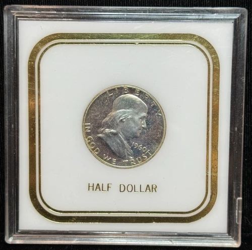 1960 Benjamin Franklin Half Dollar Proof 50C Silver Coin - In Holder