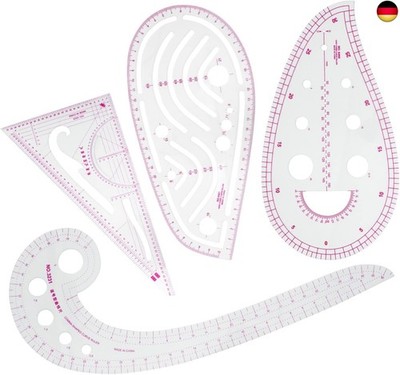 ZENVALY Lineal Nähen, Kleidungs-Lineal, Schneiderlineal, Abgeschrägt T